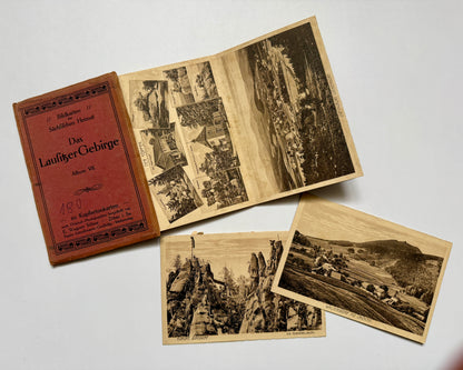 Sada místopisných karet Lausitzer Gebirge Album VII staré tisk (BM142)