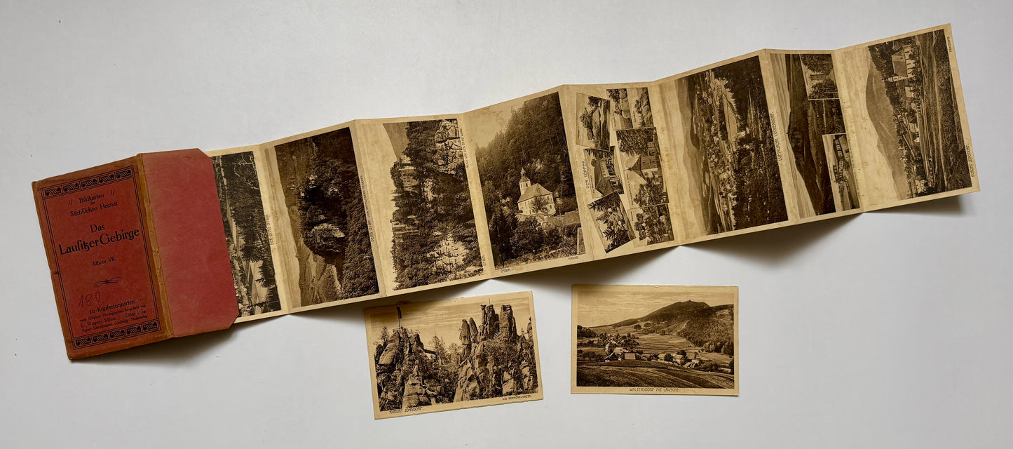Sada místopisných karet Lausitzer Gebirge Album VII staré tisk (BM142)
