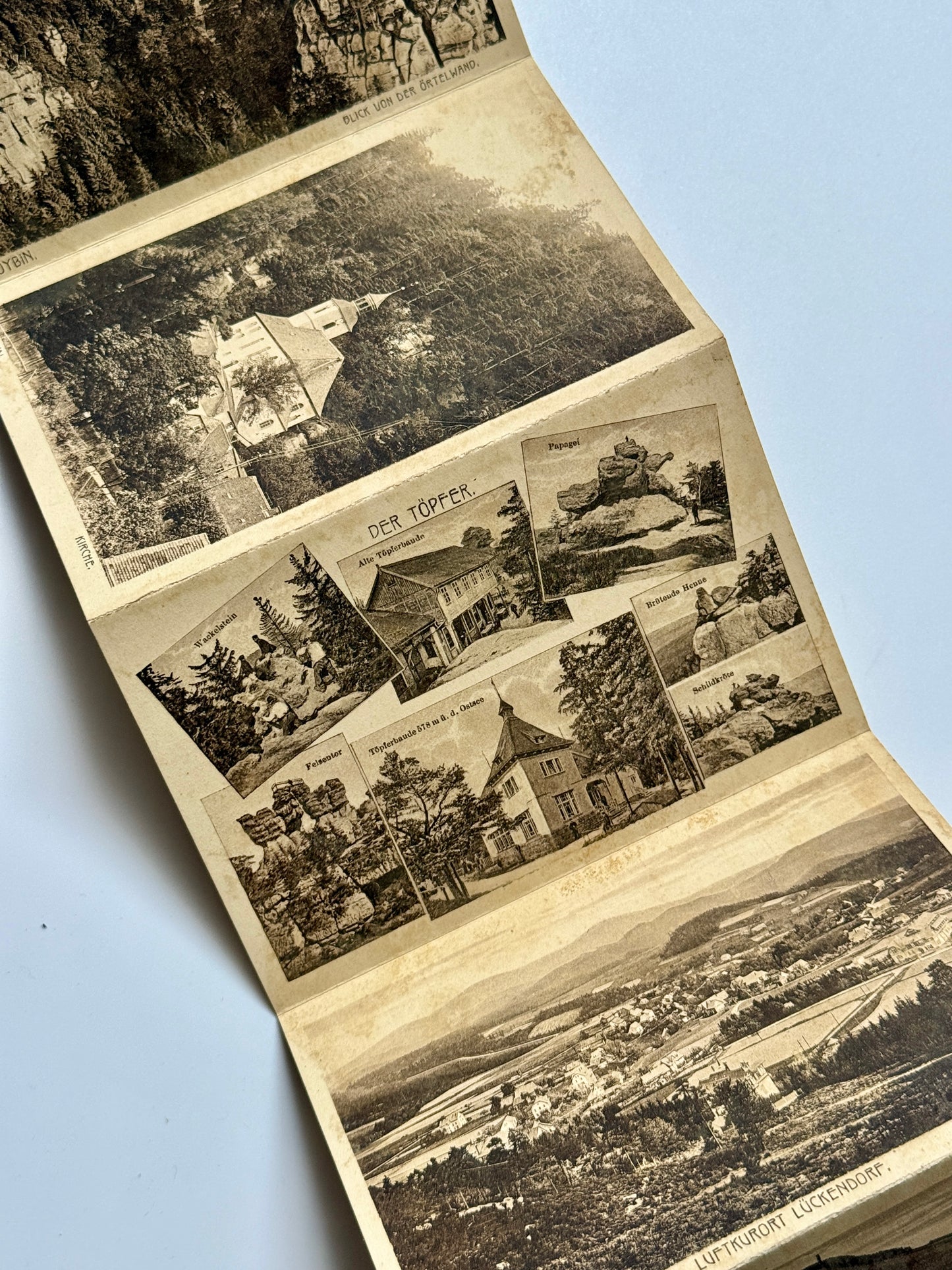 Sada místopisných karet Lausitzer Gebirge Album VII staré tisk (BM142)