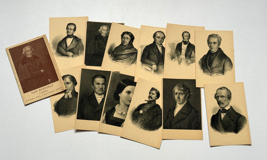 Sada 12 pohlednic Naši buditelé reprodukce ČSČK meziválečné (BM144)