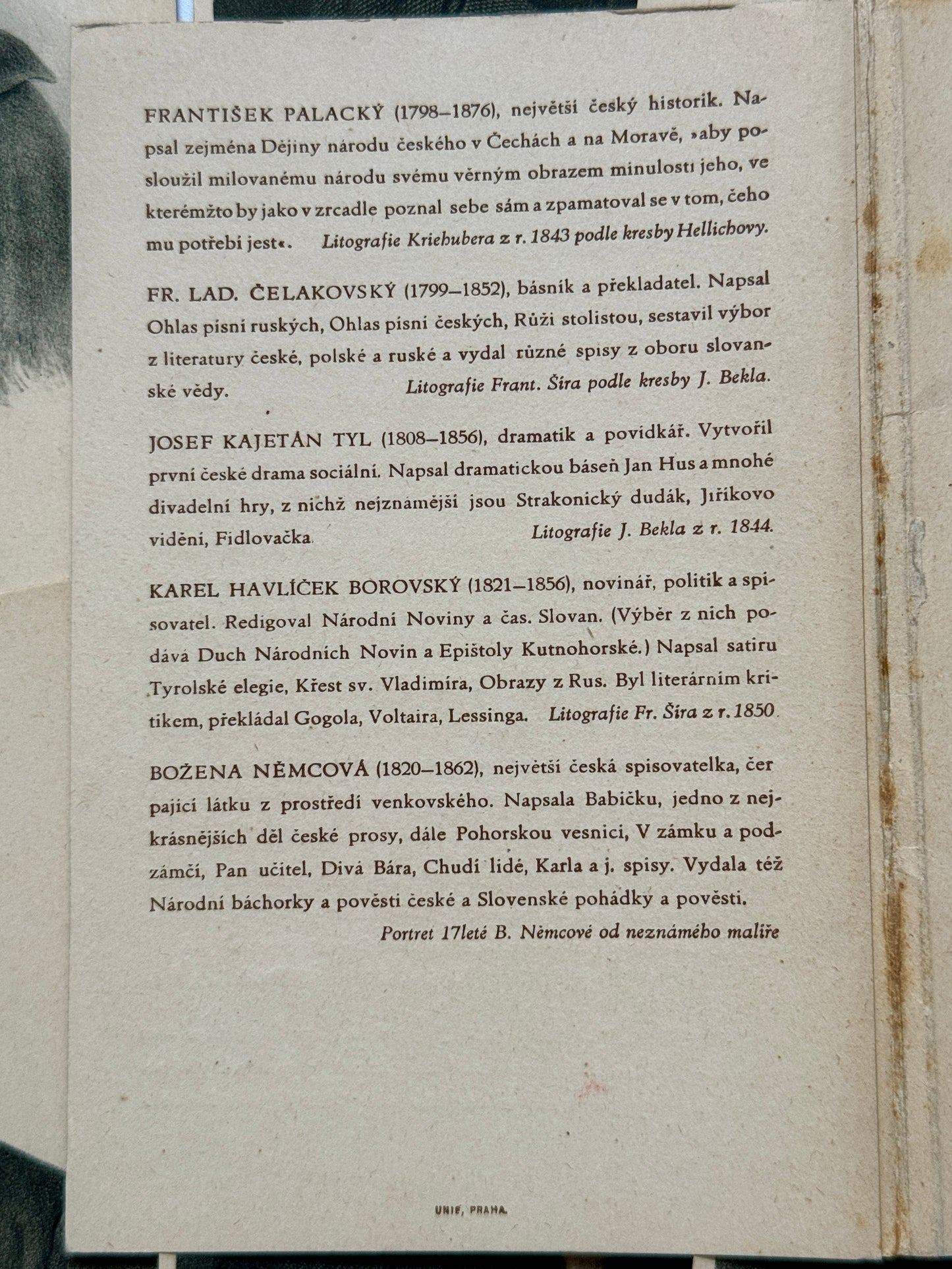 Sada 12 pohlednic Naši buditelé reprodukce ČSČK meziválečné (BM144)