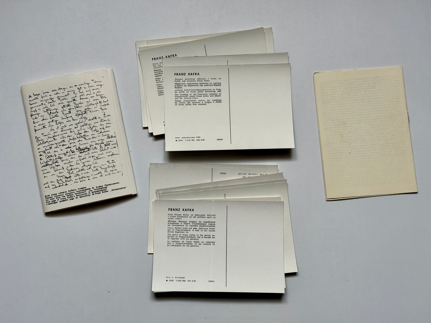 Sada pohlednic Franz Kafka Orbis Praha 1967 (BM148)