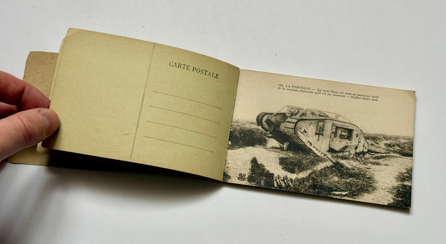 Sada pohlednic La Pompelle 1 svetova valka tank zakopy Morizet (BM160)