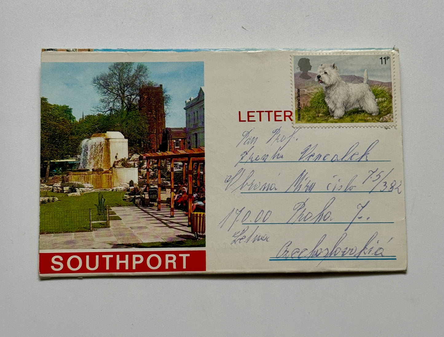 Skládací pohlednice Southport Anglie různé pohledy (BM161)