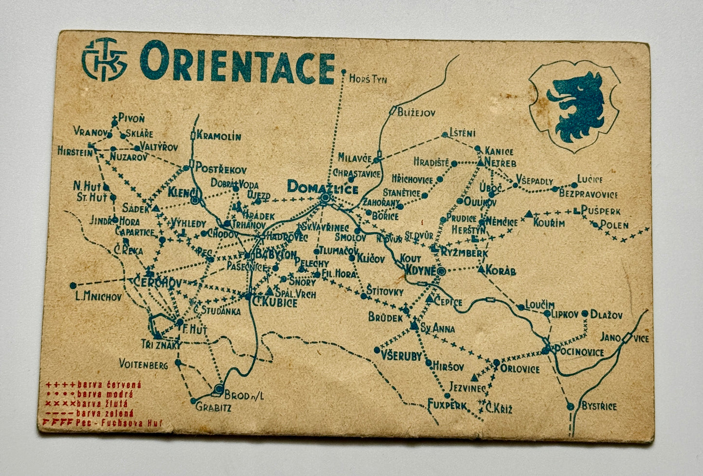 Starý turistický průvodce Chodsko Domažlice ceník mapa (BM163)